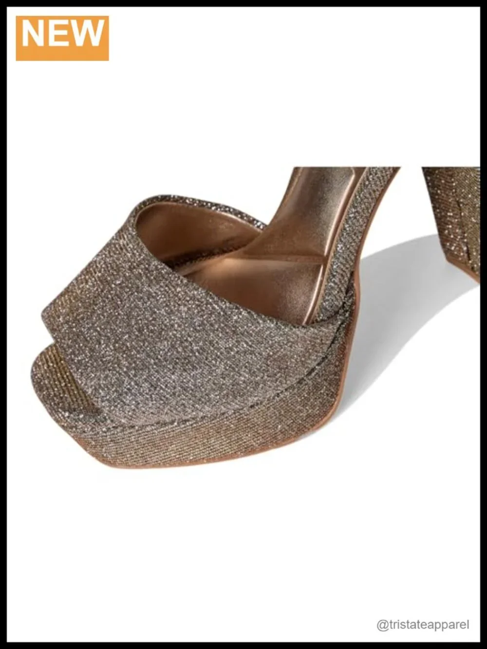Synthetic Platform Block Heel Sandal Open Square Toe